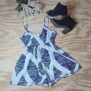 Blue and White  Romper‎